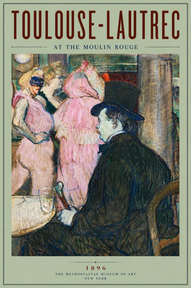 Toulouse-Lautrec At the Moulin Rouge VIII No6 - Affiche