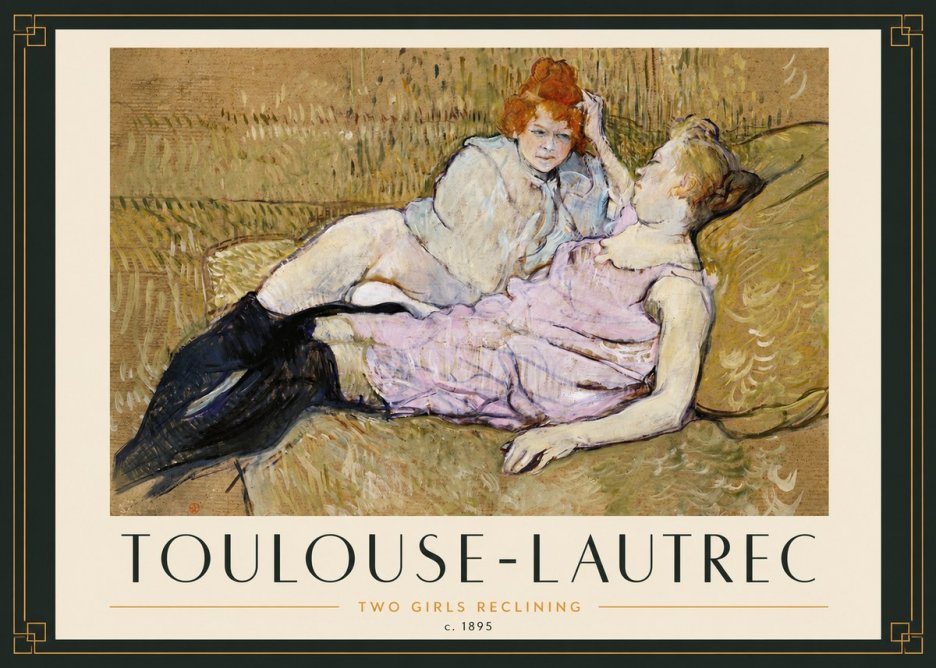 Toulouse-Lautrec Two Girls Reclining No3 - Affiche