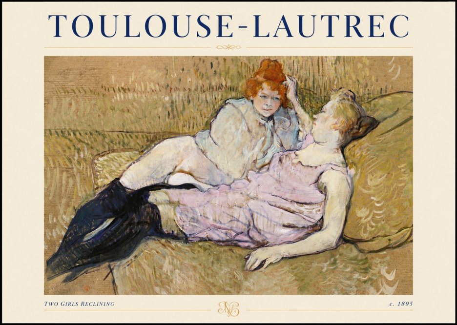 Toulouse-Lautrec Two Girls Reclining No4 - Affiche