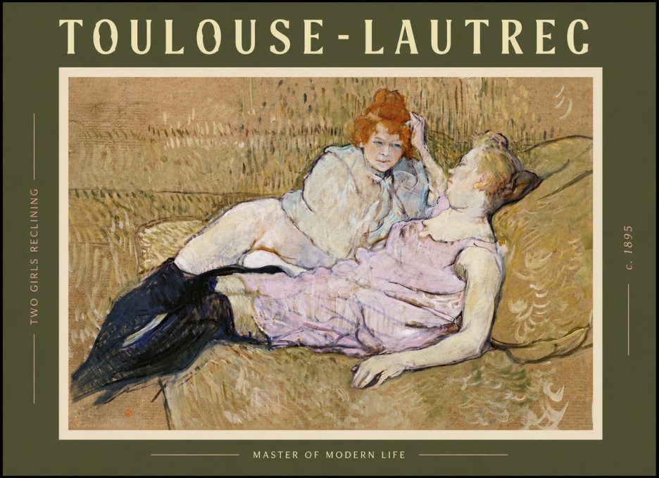Toulouse-Lautrec Two Girls Reclining No6 - Affiche