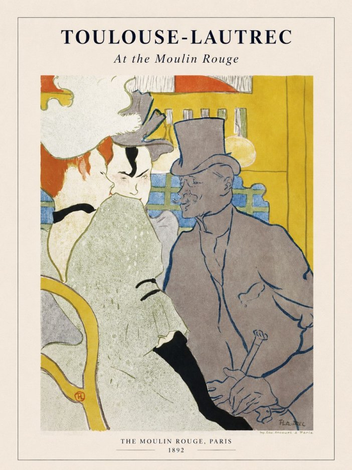 Toulouse-Lautrec At the Moulin Rouge IX No1 - Affiche