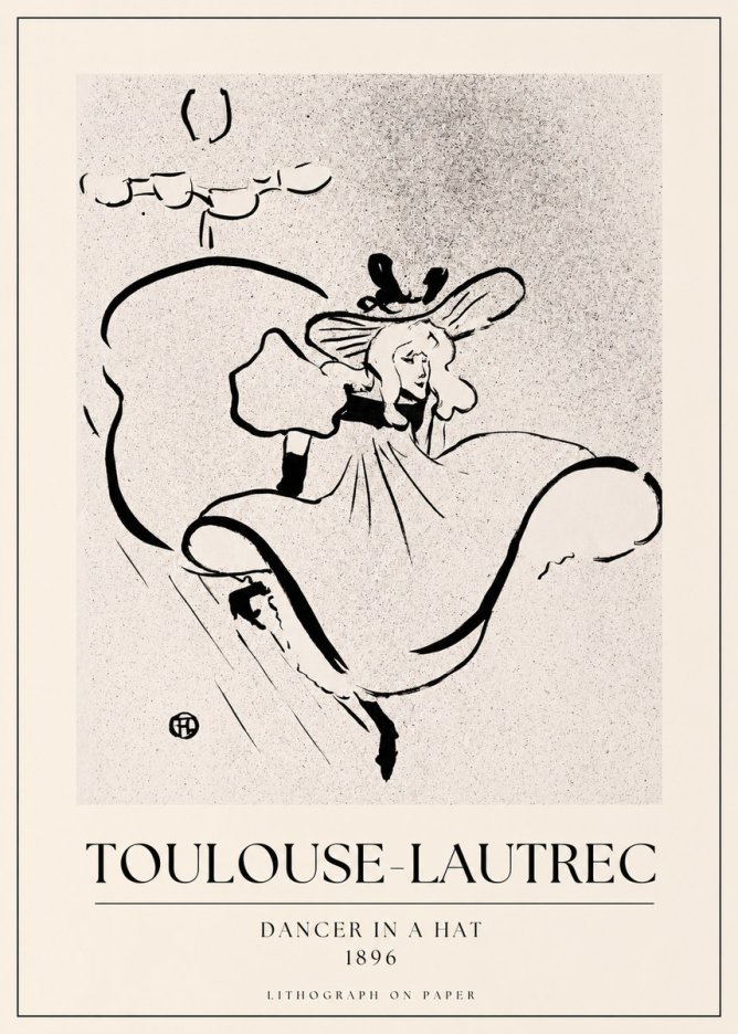 Toulouse-Lautrec Dancer in a Hat No1 - Affiche
