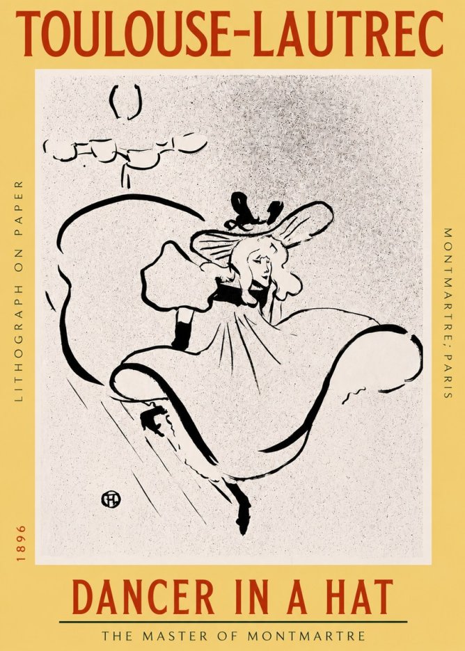 Toulouse-Lautrec Dancer in a Hat No2 - Affiche