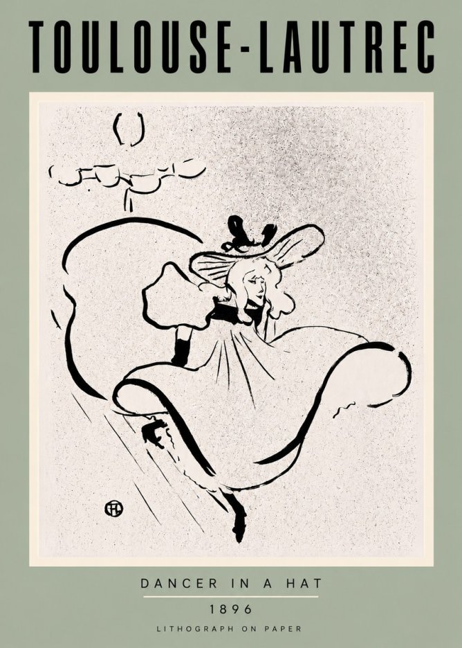 Toulouse-Lautrec Dancer in a Hat No3 - Affiche