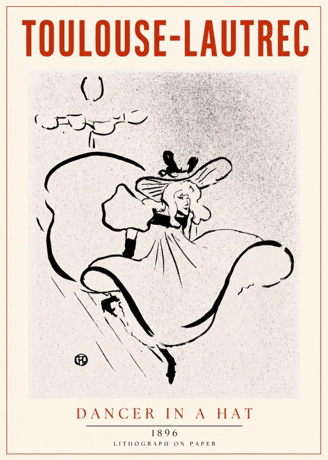 Toulouse-Lautrec Dancer in a Hat No4 - Affiche