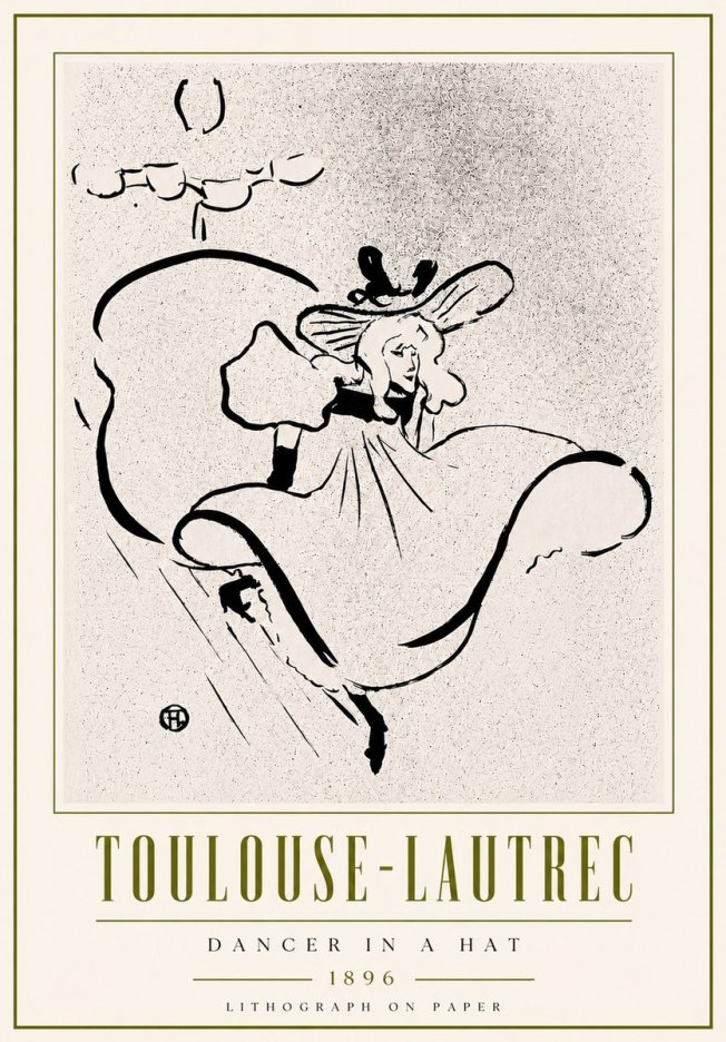 Toulouse-Lautrec Dancer in a Hat No6 - Affiche