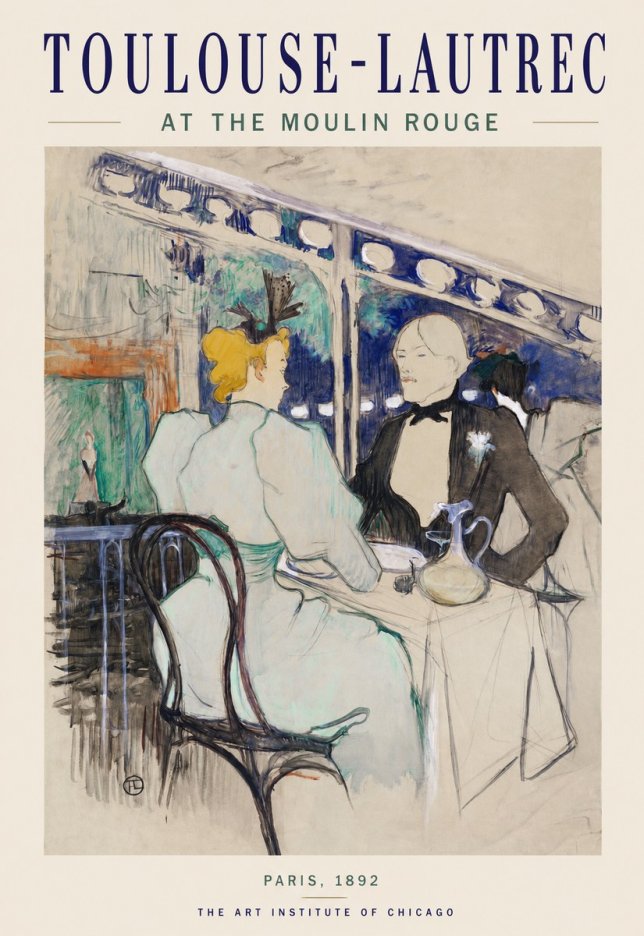 Toulouse-Lautrec At the Moulin Rouge XI No1 - Affiche