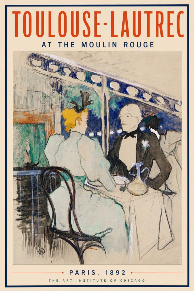 Toulouse-Lautrec At the Moulin Rouge XI No6 - Affiche