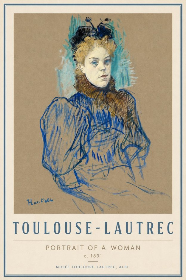 Toulouse-Lautrec Portrait of a Woman II No3 - Affiche