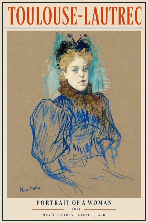 Toulouse-Lautrec Portrait of a Woman II No5 - Affiche