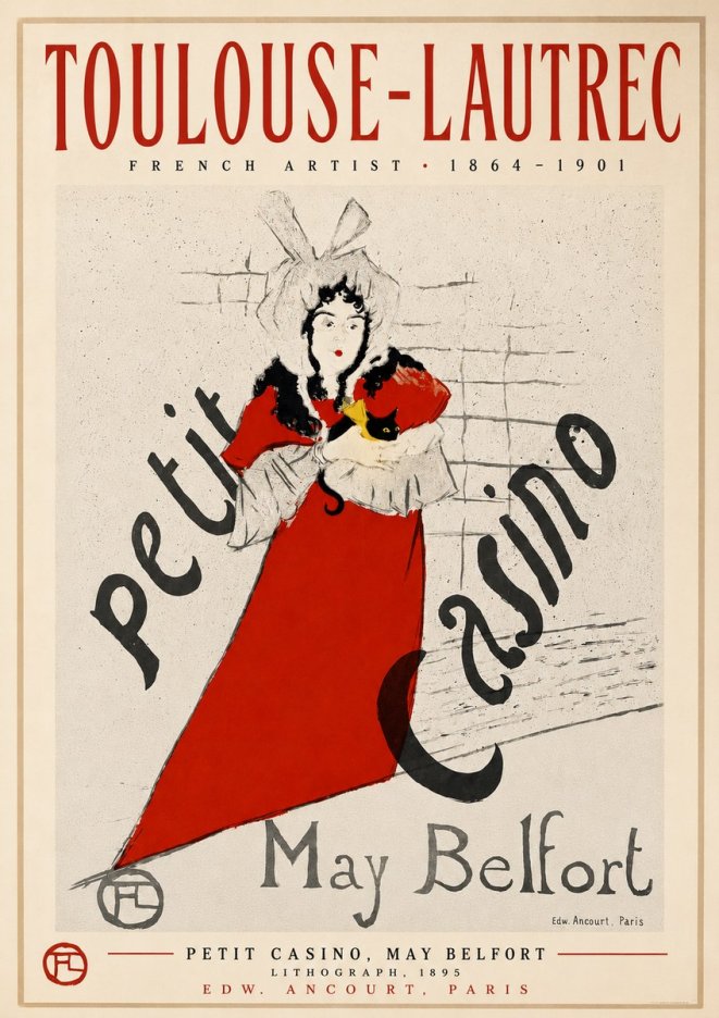 Toulouse-Lautrec Petit Casino, May Belfort No3 - Affiche