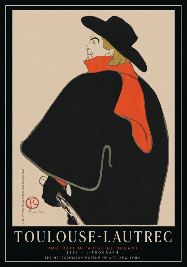 Toulouse-Lautrec Portrait of Aristide Bruant No1 - Affiche