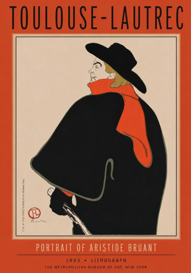 Toulouse-Lautrec Portrait of Aristide Bruant No5 - Affiche