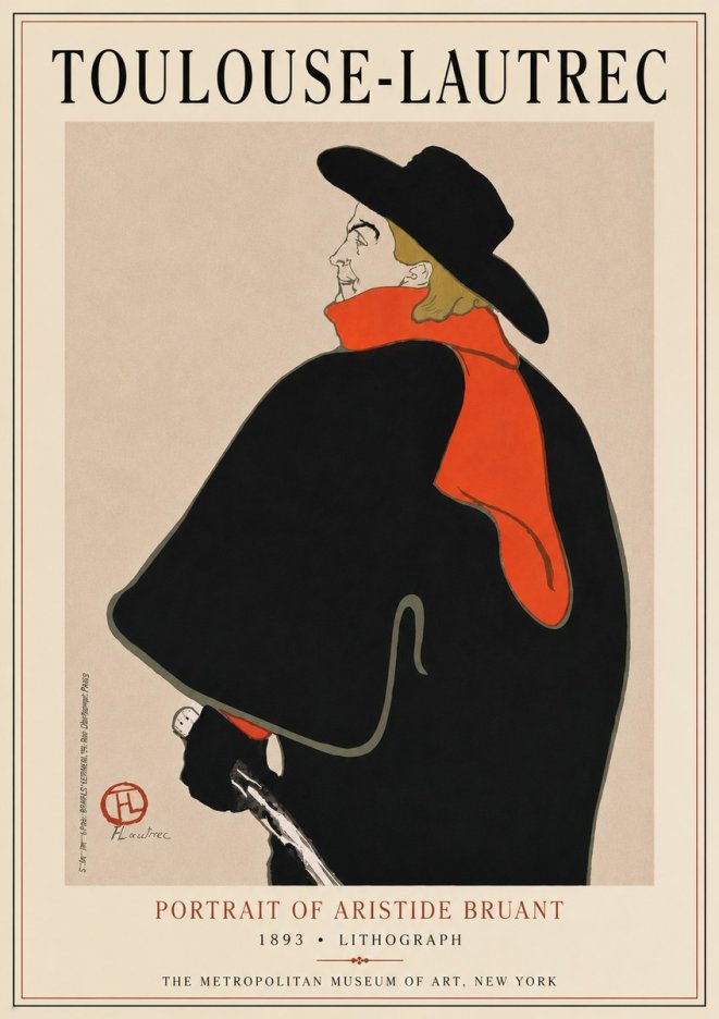 Toulouse-Lautrec Portrait of Aristide Bruant No6 - Affiche