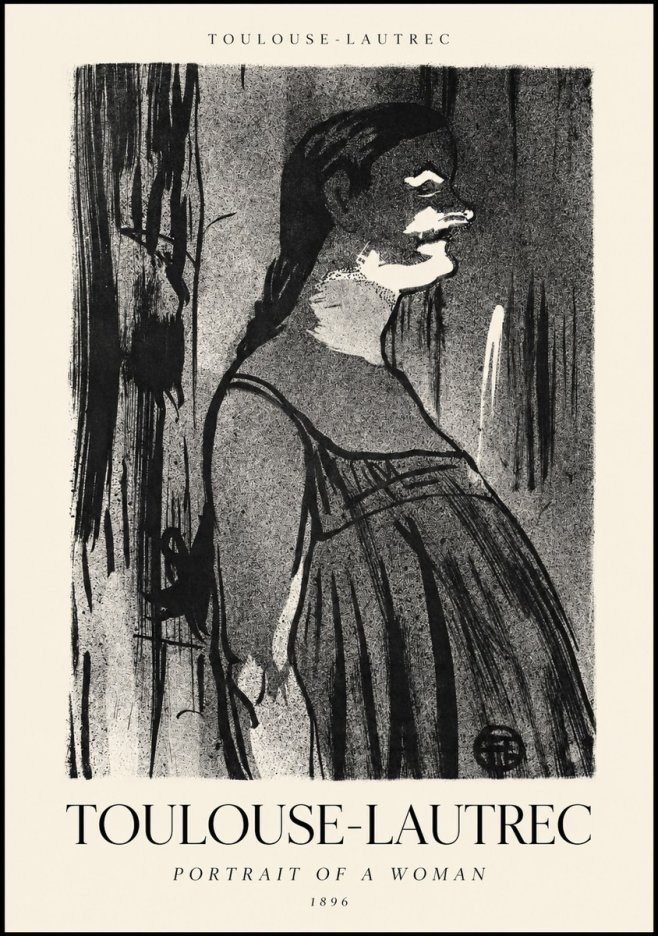 Toulouse-Lautrec Portrait of a Woman III No1 - Affiche