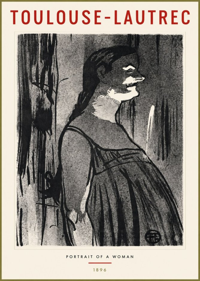 Toulouse-Lautrec Portrait of a Woman III No2 - Affiche