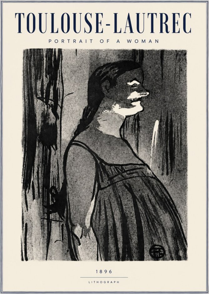 Toulouse-Lautrec Portrait of a Woman III No3 - Affiche
