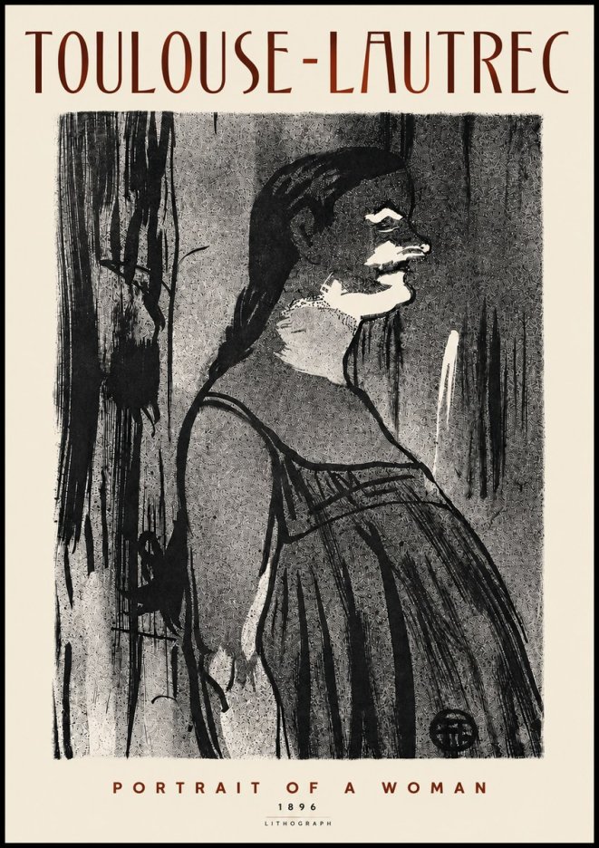 Toulouse-Lautrec Portrait of a Woman III No4 - Affiche
