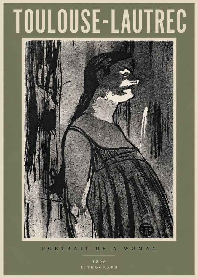 Toulouse-Lautrec Portrait of a Woman III No5 - Affiche