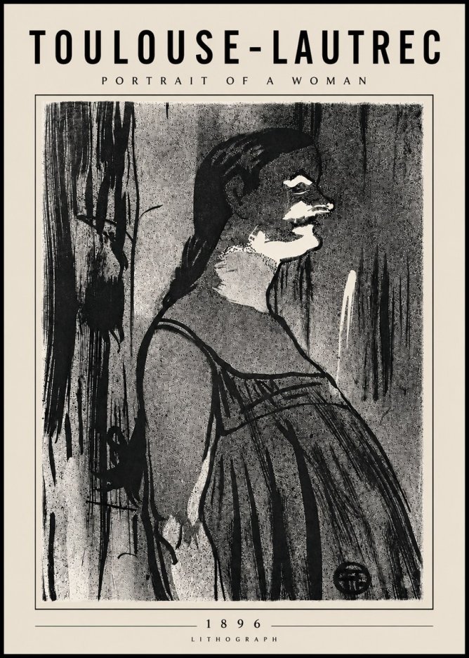 Toulouse-Lautrec Portrait of a Woman III No6 - Affiche
