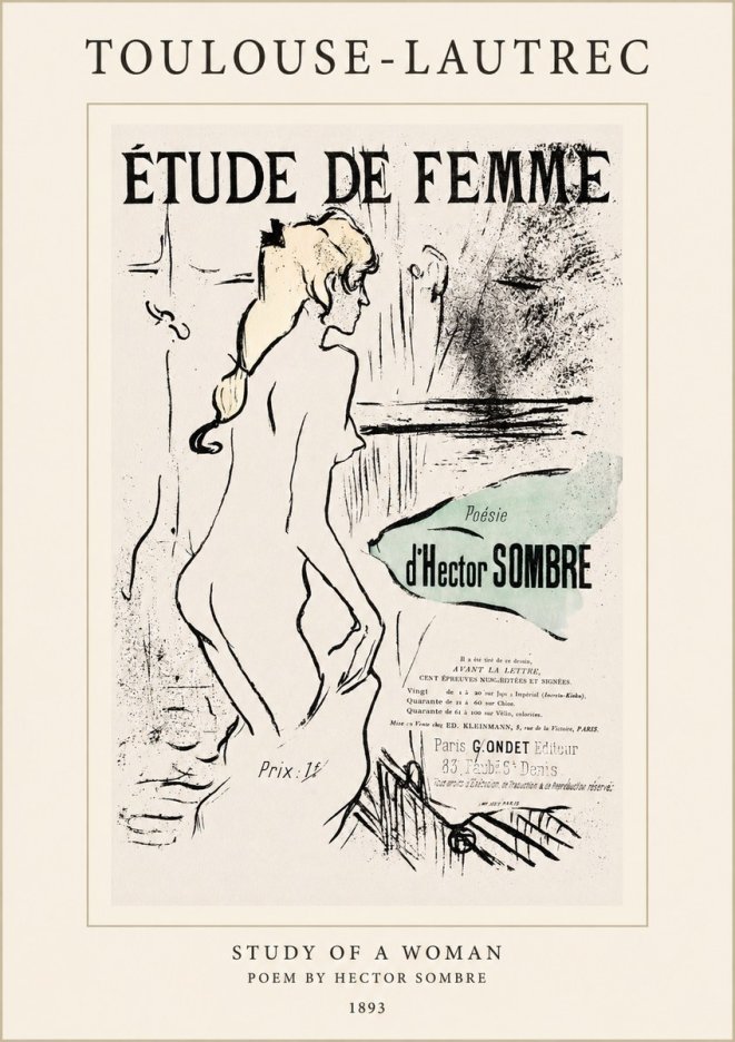 Toulouse-Lautrec Étude De Femme No1 - Affiche