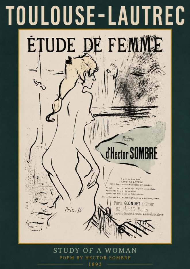 Toulouse-Lautrec Étude De Femme No2 - Affiche
