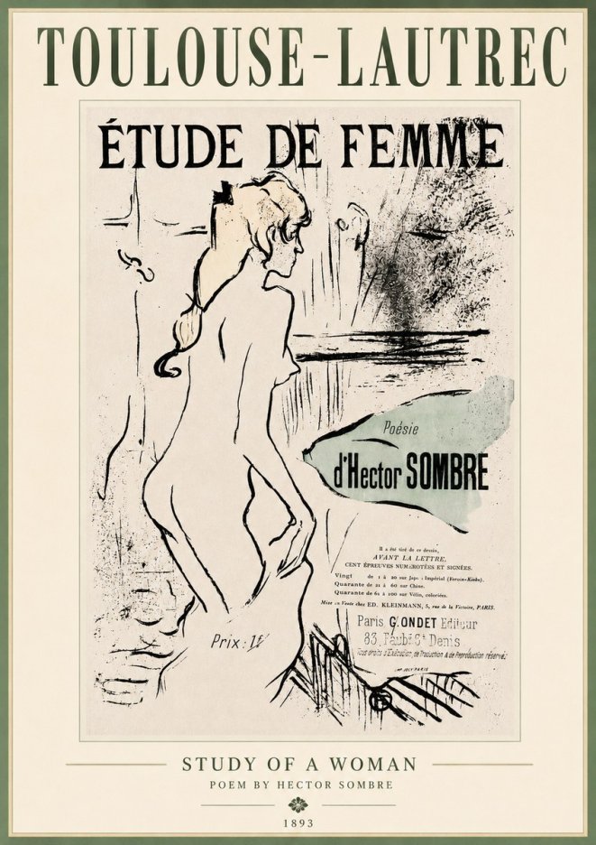 Toulouse-Lautrec Étude De Femme No3 - Affiche