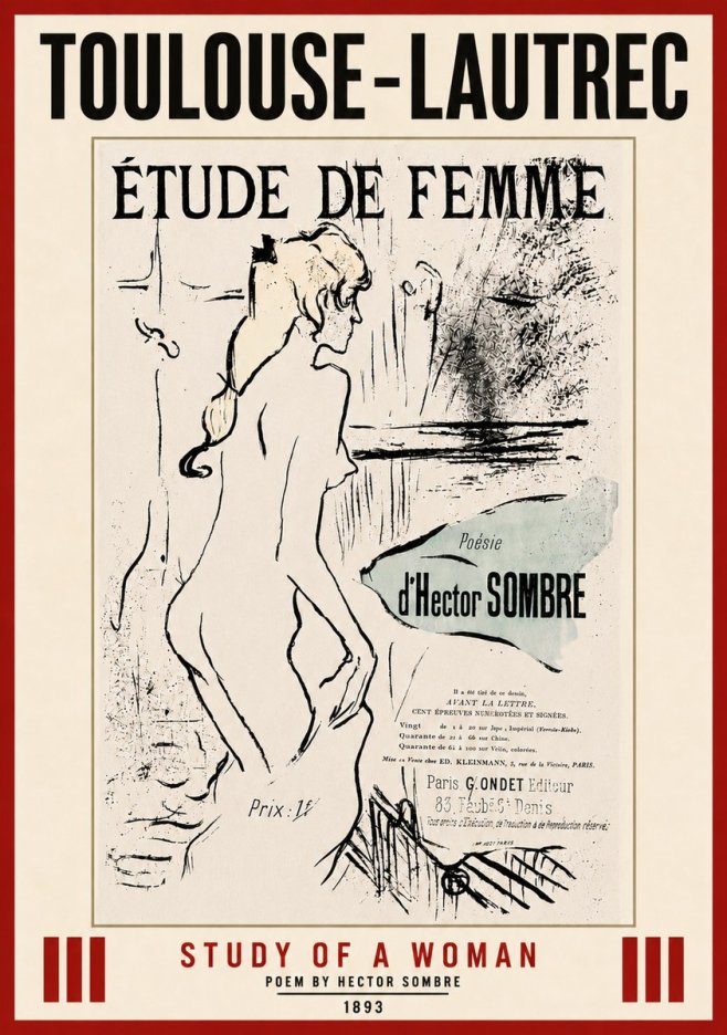 Toulouse-Lautrec Étude De Femme No5 - Affiche