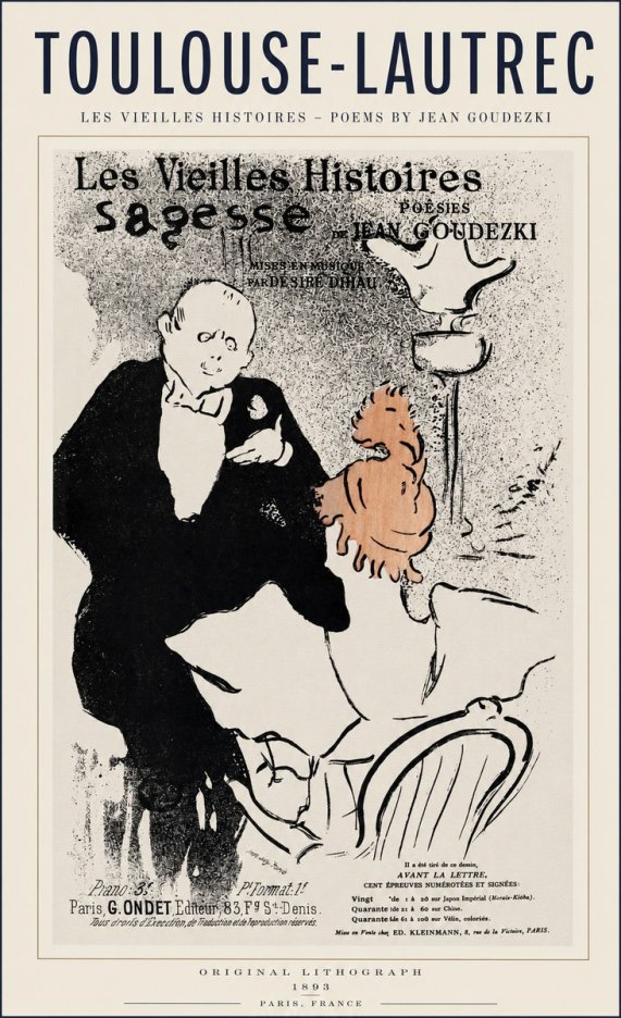 Toulouse-Lautrec Les Vieilles Histoires - Poésies Sagesse Jean Goudezki No1 - Affiche