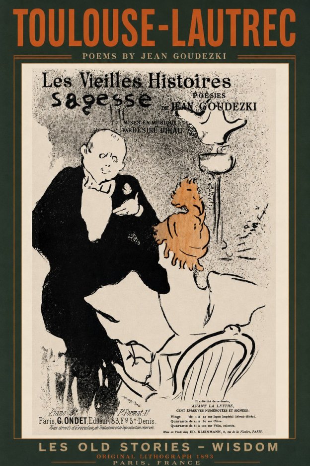 Toulouse-Lautrec Les Vieilles Histoires - Poésies Sagesse Jean Goudezki No3 - Affiche