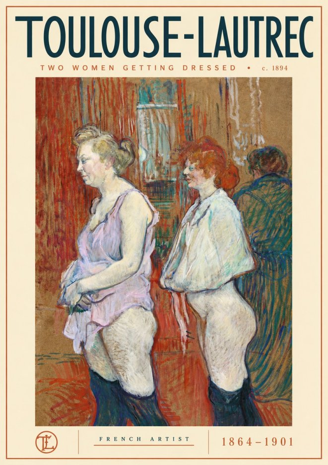 Toulouse-Lautrec Two Women Getting Dressed No4 - Affiche