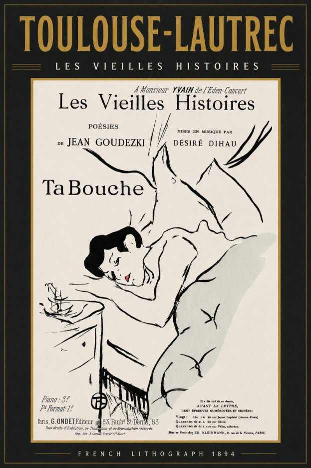 Toulouse-Lautrec Les Vieilles Histoires - Ta Bouche No3 - Affiche