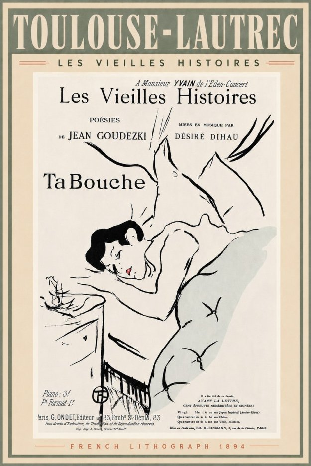 Toulouse-Lautrec Les Vieilles Histoires - Ta Bouche No5 - Affiche