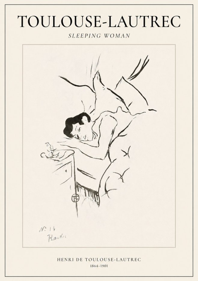 Toulouse-Lautrec Sleeping Woman No1 - Affiche
