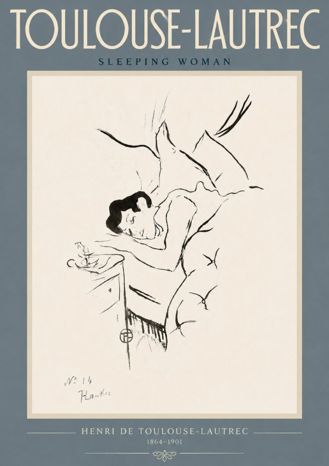 Toulouse-Lautrec Sleeping Woman No4 - Affiche