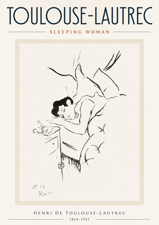 Toulouse-Lautrec Sleeping Woman No5 - Affiche