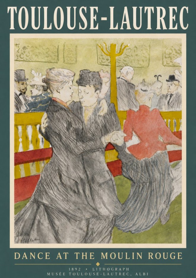Toulouse-Lautrec Dance at the Moulin Rouge No5 - Affiche
