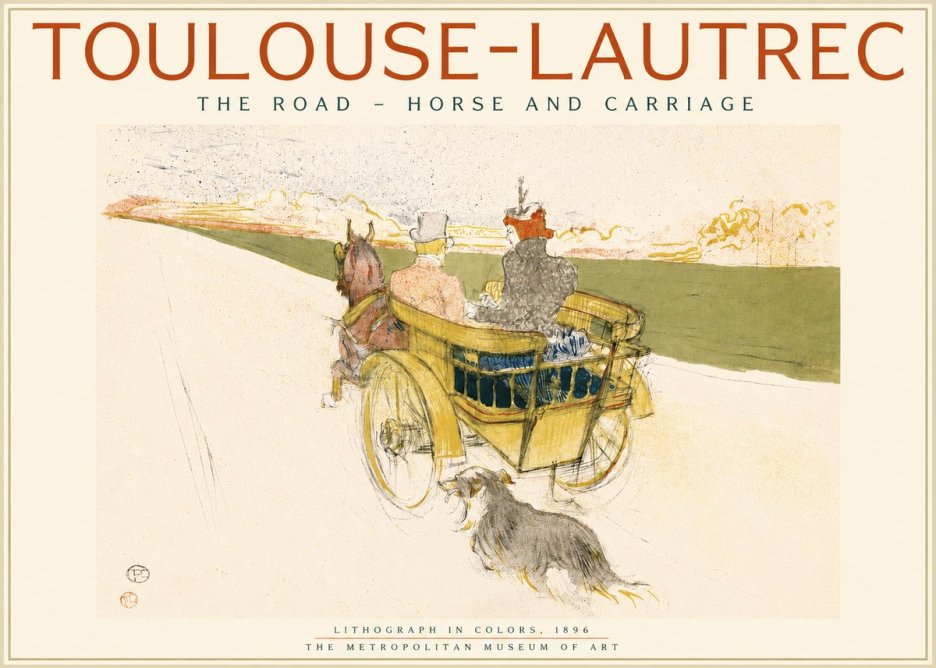 Toulouse-Lautrec The Road - Horse and Carriage No2 - Affiche
