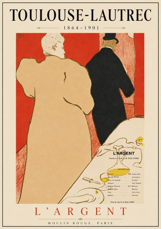 Toulouse-Lautrec L'argent No3 - Affiche