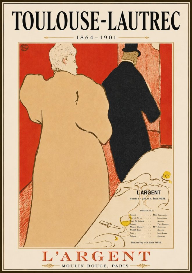 Toulouse-Lautrec L'argent No6 - Affiche