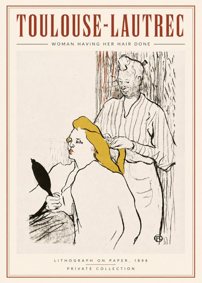 Toulouse-Lautrec Woman Having Her Hair Done No2 - Affiche