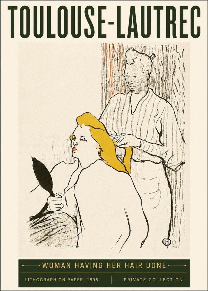 Toulouse-Lautrec Woman Having Her Hair Done No3 - Affiche