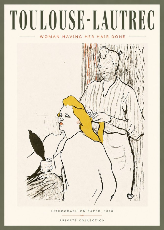 Toulouse-Lautrec Woman Having Her Hair Done No5 - Affiche