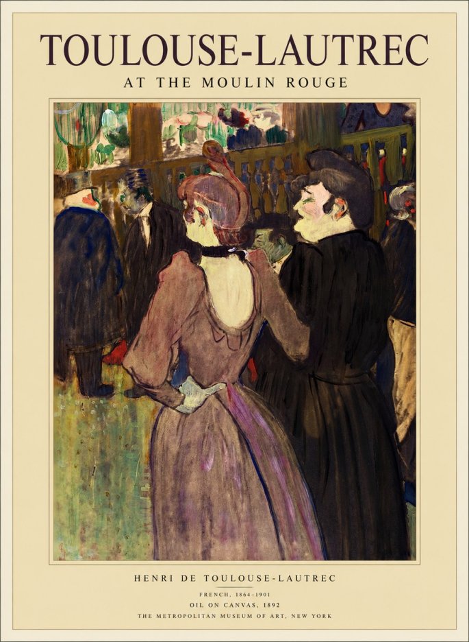 Toulouse-Lautrec At the Moulin Rouge XIV No1 - Affiche