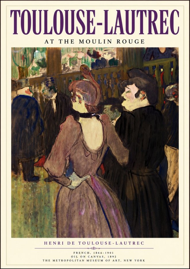 Toulouse-Lautrec At the Moulin Rouge XIV No3 - Affiche