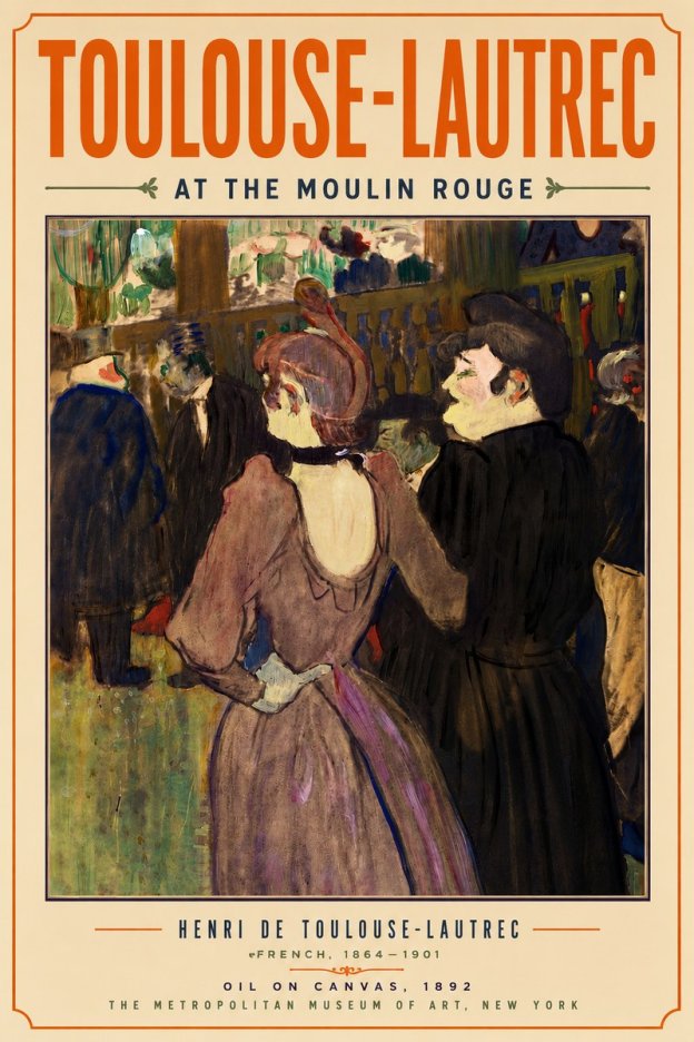 Toulouse-Lautrec At the Moulin Rouge XIV No5 - Affiche