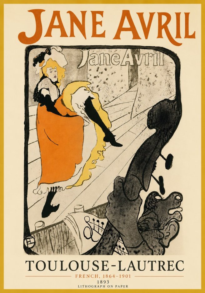 Toulouse-Lautrec Jane Avril II No5 - Affiche