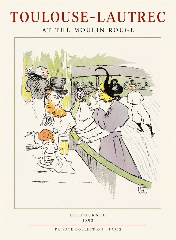 Toulouse-Lautrec At the Moulin Rouge XV No1 - Affiche