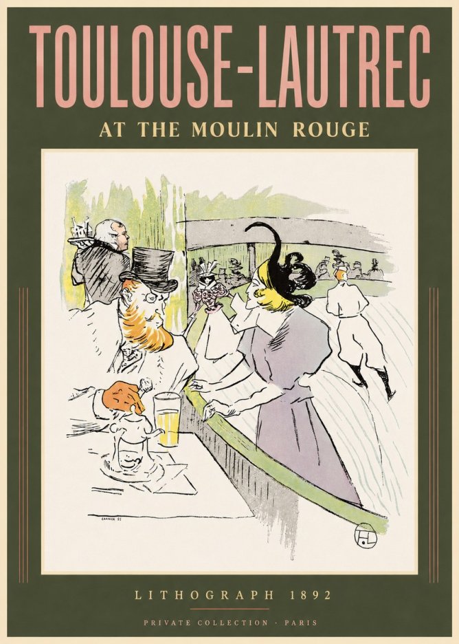 Toulouse-Lautrec At the Moulin Rouge XV No2 - Affiche