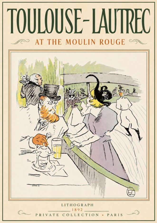 Toulouse-Lautrec At the Moulin Rouge XV No5 - Affiche
